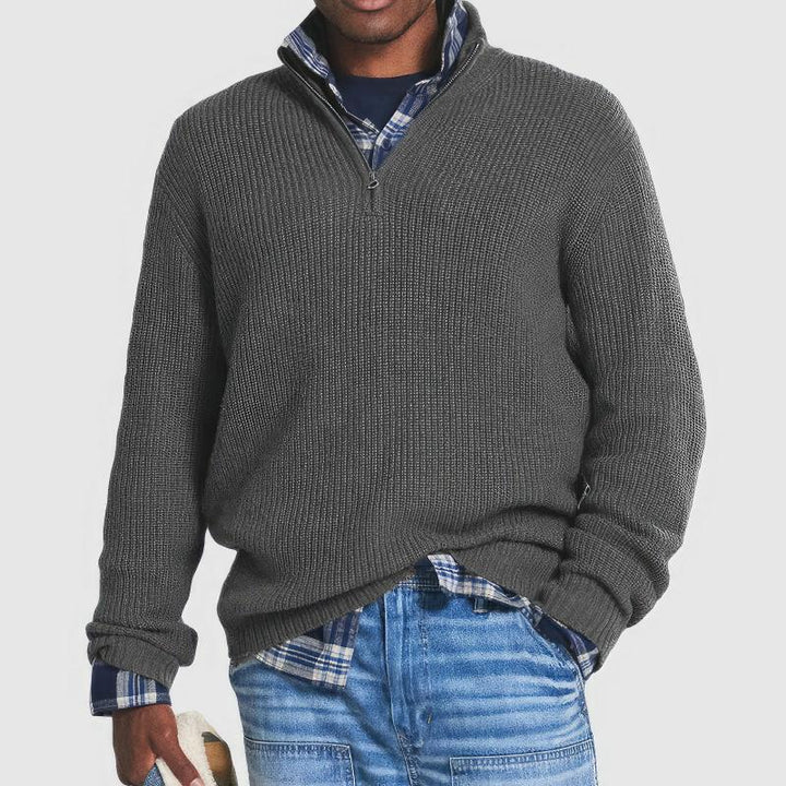 Jean - Pull en maille zippé pour homme