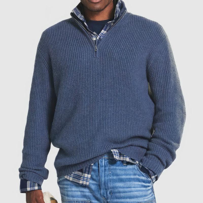 Jean - Pull en maille zippé pour homme