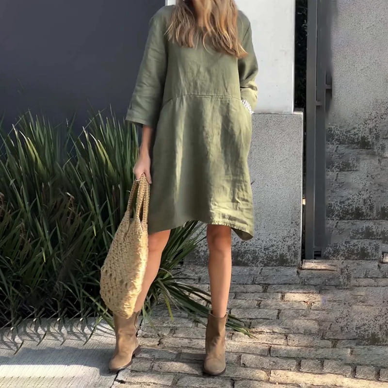 Arabella™ | Robe Décontractée en Coton-Lin