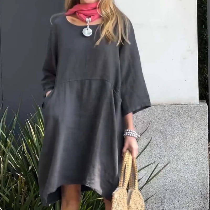 Arabella™ | Robe Décontractée en Coton-Lin